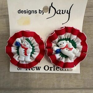 Vintage Snowman Earrings
